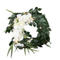 Artificial Orchids & Banyan Leaf Wreath