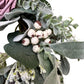 Wreath Artificial Peony & Flocked Leaves Lamb's ear