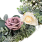 Wreath Artificial Peony & Flocked Leaves Lamb's ear