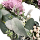 Wreath Artificial Peony & Flocked Leaves Lamb's ear