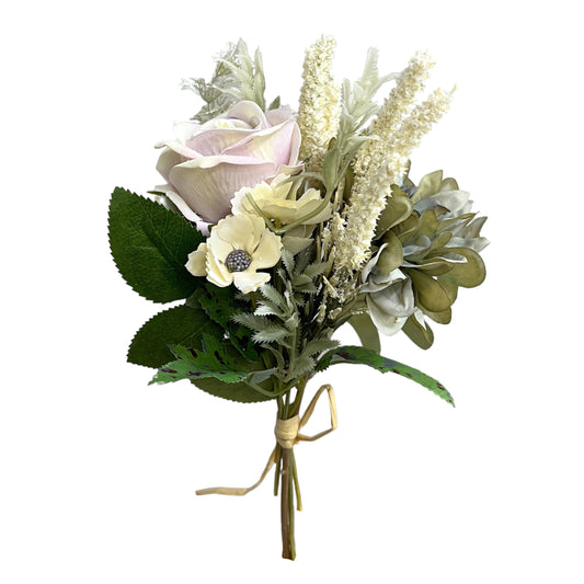 Faux Dahlia, Rose, and Gardenia Flower Bouquet - Elegant Artificial Floral Arrangement