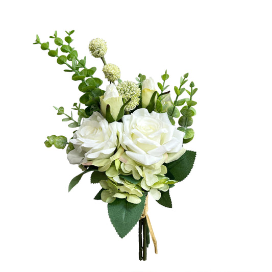 Artificial Rose and Eucalyptus Bouquet Arrangement