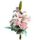 Artificial Lily Rose Cockscomb Bouquet Arrangement