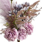 Artificial Purple Peony Wild Daisy Reed Grass Bouquet Arrangement