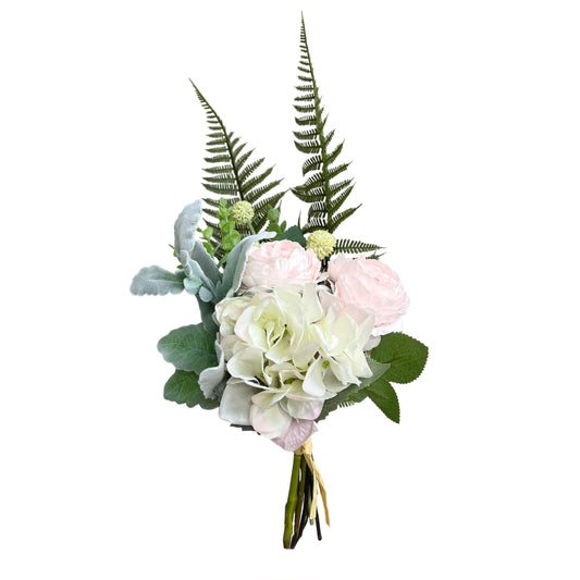Artificial Peony, Hydrangea, Silver Leaf Chrysanthemum Bouquet Arrangement