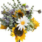 Artificial Sunflower Daisy and Eucalyptus Bouquet Arrangement