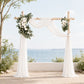 White Wedding Arch Decor Set with Drapes & Floral Arrangements