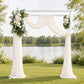 White Wedding Arch Decor Set with Drapes & Floral Arrangements
