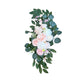 Wedding Arch Floral Swag Set – 2-Piece Artificial Flower Arrangement with Pink & White Roses, Eucalyptus – Elegant Event Décor