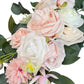 Wedding Arch Floral Swag Set – 2-Piece Artificial Flower Arrangement with Pink & White Roses, Eucalyptus – Elegant Event Décor