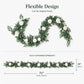 Elegant Wedding Garland – Artificial White Rose & Greenery Floral Runner, Flexible Table & Arch Decor