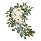 White Rose and Eucalyptus Wedding Arch Backdrop Decor - Set of 2