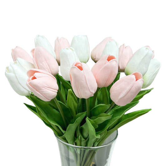 Artificial Tulip Flowers with Real Touch Feel - Pack of 10 Stems