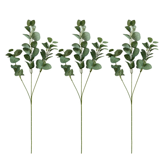 27-Inch Tall Artificial Eucalyptus Stems - Set of 3
