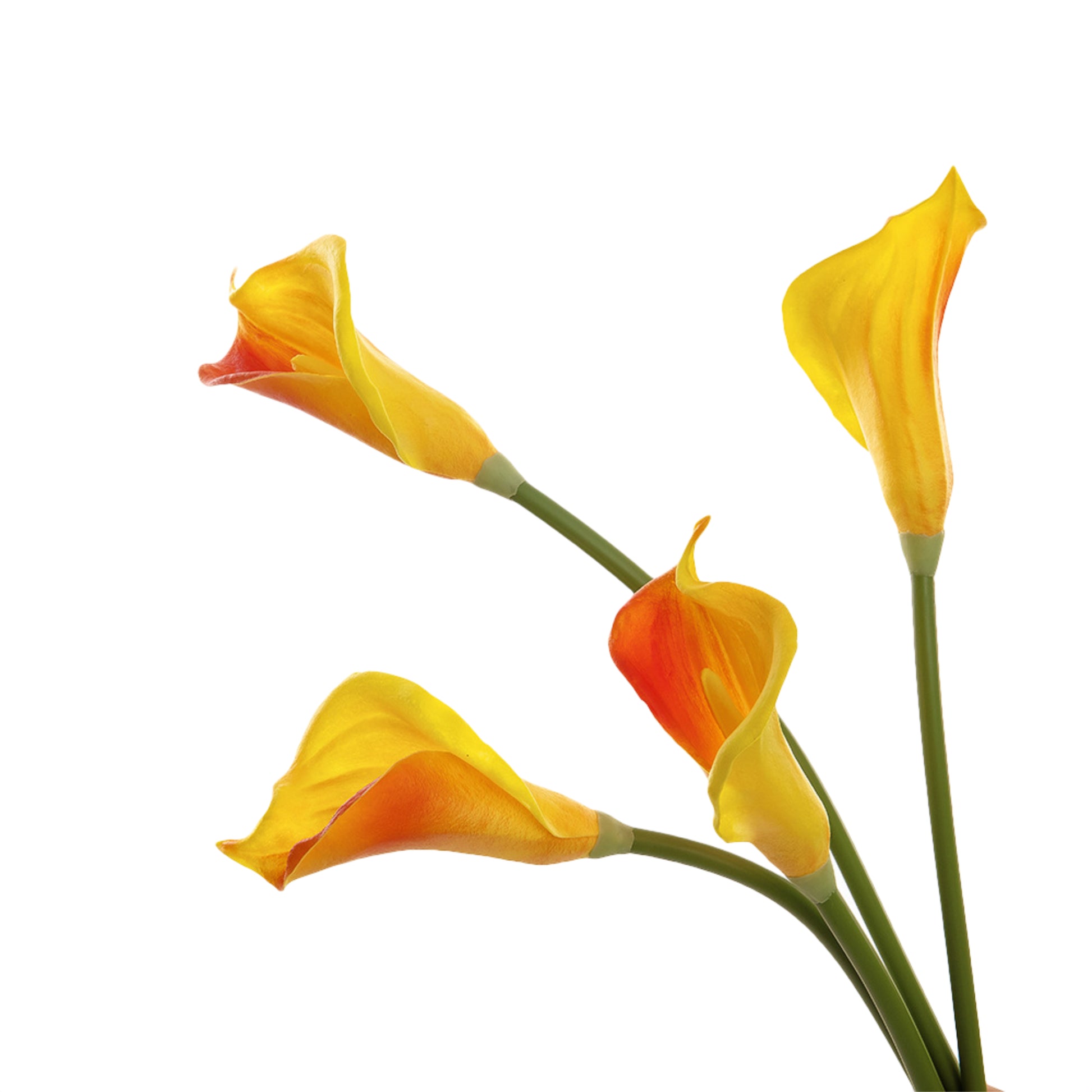 Bunch of 10 Realistic Artificial Calla Lily Flower Stems in Various Colors  