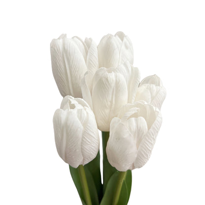 Realistic Touch Artificial Tulips Stems in Multiple Colors - Set of 6
