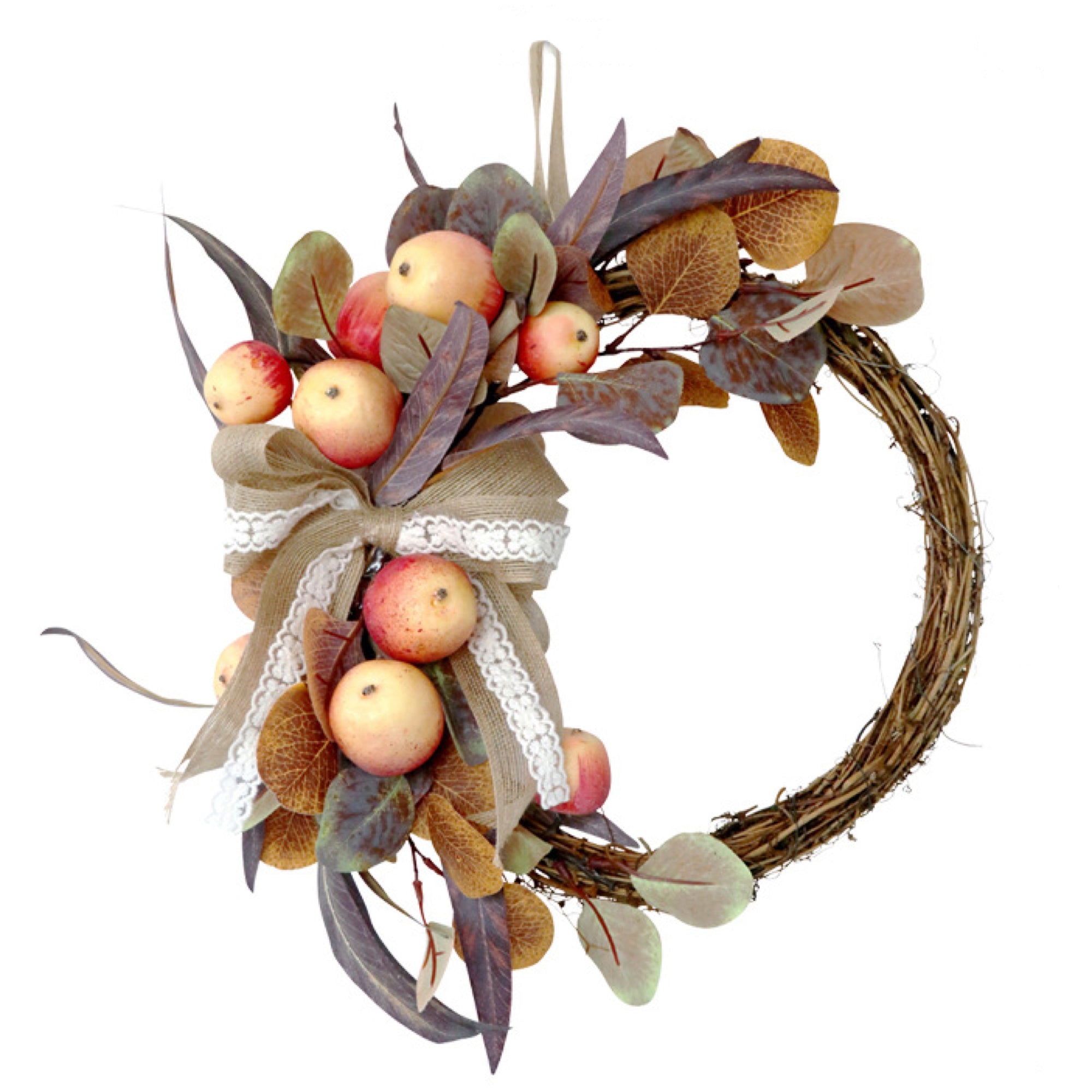 Artificial Apple & Eucalyptus Handcrafted Wreath – Sun Decorer
