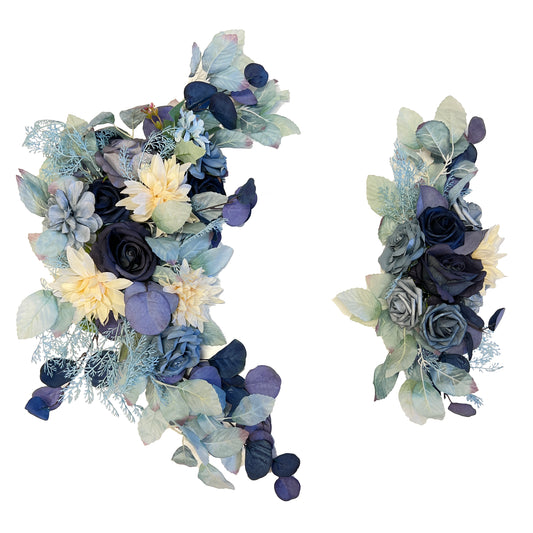 Artificial Hazy Blue Rose Wedding Arch Decor