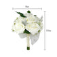 Artificial Rose Wedding Bouquet for Bridal and Bridesmaids in White/Pink with Lace Bow