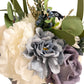 Artificial Wedding Bouquet with White and Blue Roses for Bride and Bridesmaids