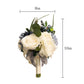 Artificial Wedding Bouquet with White and Blue Roses for Bride and Bridesmaids